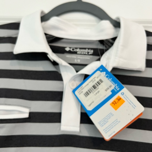 NWT Columbia Striped Omni-wick Golf Shirt, Size Large - Picture 6 of 8